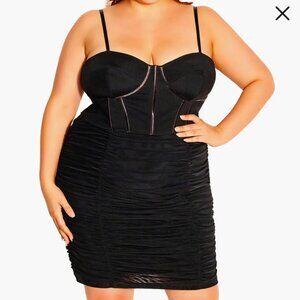 City Chic Girly Mesh Body Con Dress